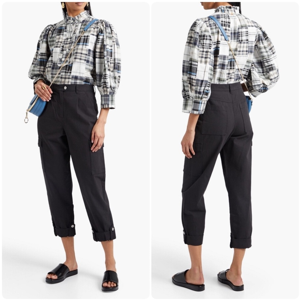 Antik Batik Black and White Plaid Blouse